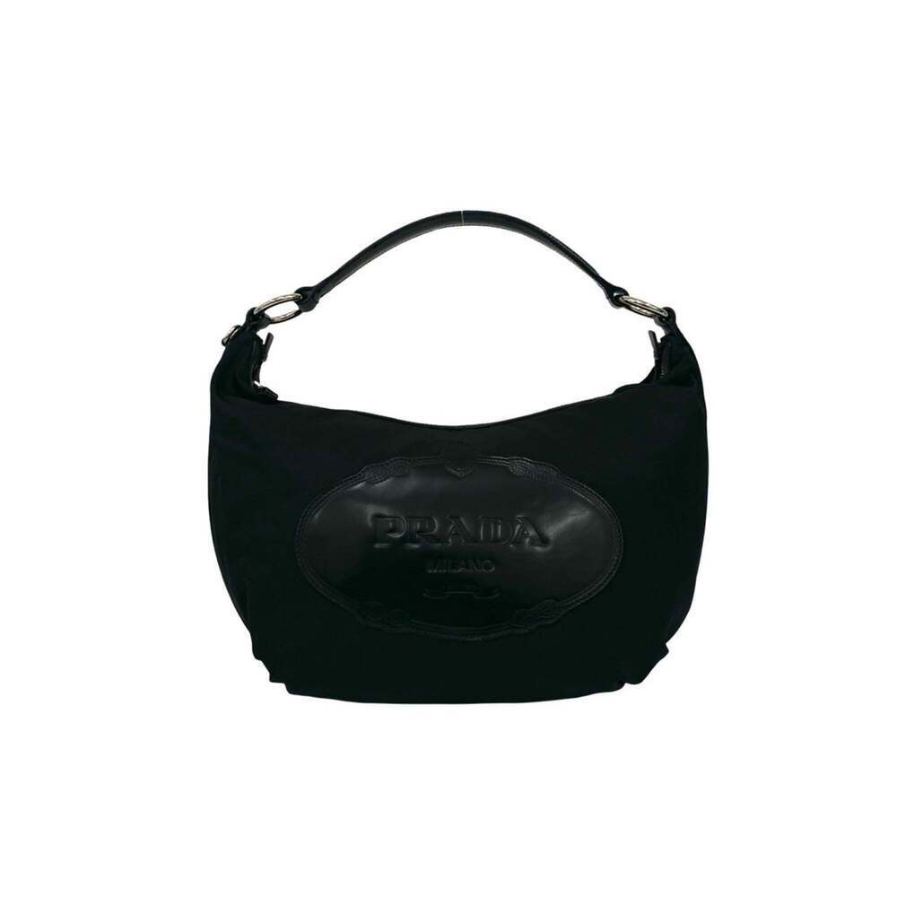 PRADA Black Leather Shoulder Bag